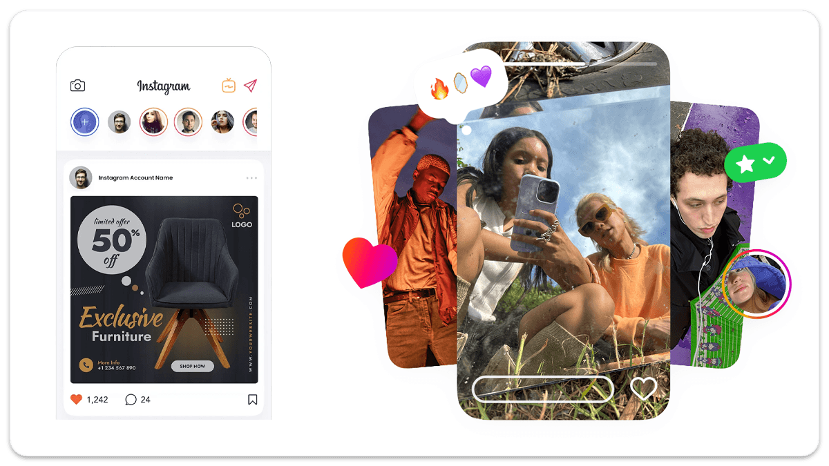nstagram Reklamlarıyla yeni müşterilerin dikkatini çekin.