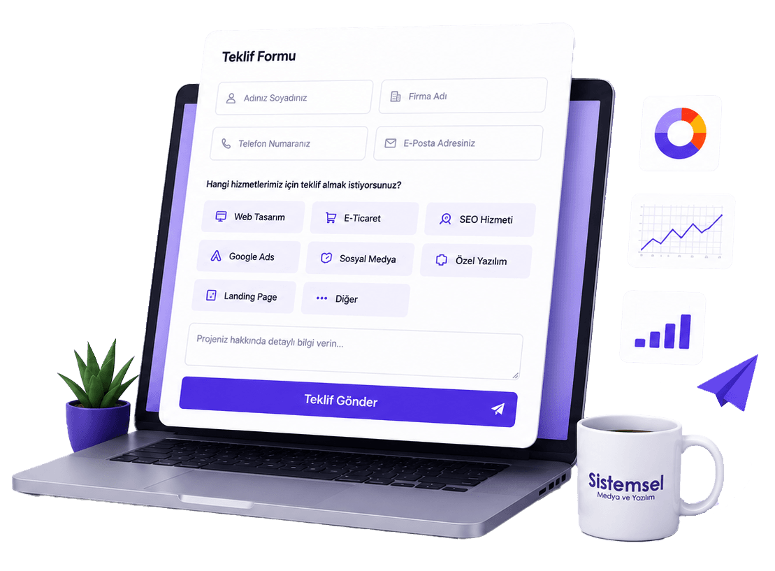 Web tasarımı, SEO, Google Ads, sosyal medya reklamları, e-ticaret ve özel yazılım projeleriniz için uzman ekibimizle hemen iletişime geçin.
